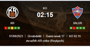 วิเคราะห์บอล [ ไอซ์แลนด์ พรีเมียร์ ] เคอาร์ เรย์ยาวิค VS วาลูร์ เรย์ยาวิค 31/07/2023 🌟